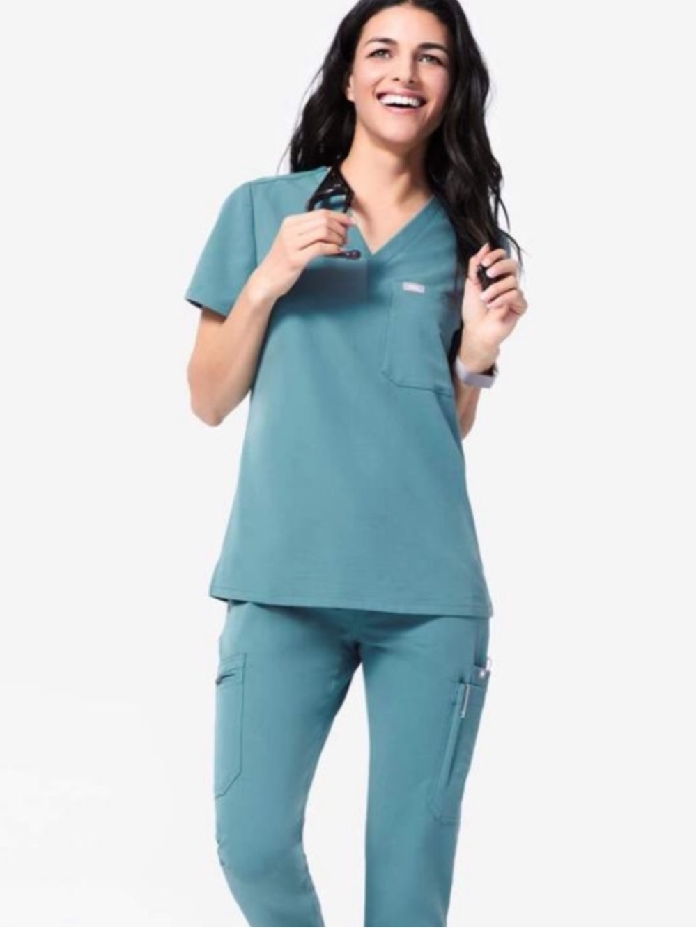 Figs Women's Catarina Scrub Top - Hydrogreen